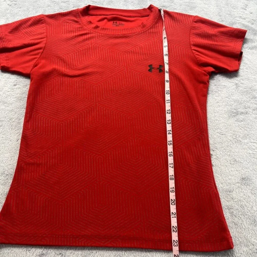 Under Armour Shirt Youth 2XL Boys XXL Red Short Sleeve HeatGear Athletic Workout